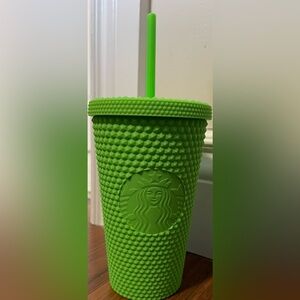 NWT Starbucks Green Textured Tumbler with Straw 16 Oz